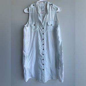 Pete & Greta x Johnny Was silk like button down sleeveless tunic dress
